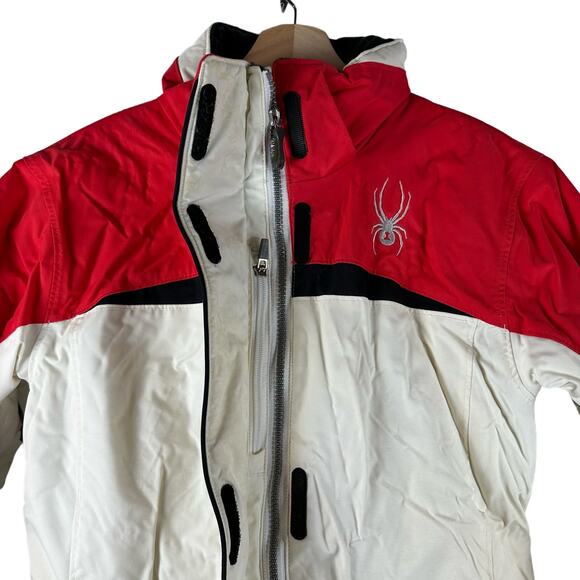 Spyder Womens XT 5000 White and Red Ski Snow Zip up Jacket Size 10 Insulated - Picture 2 of 16